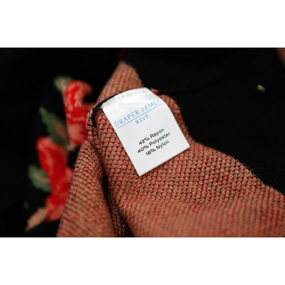 Draper James RSVP Black Floral Cardigan Sweater Plus Size 3X - Picture 7 of 9